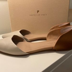 Shoes of Prey D’Orsay Dress Flat Beige Nude Pointy Toe 12.5W